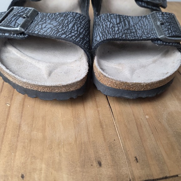 Birkenstock Papillio Arizona sandal Metallic Stones Black Womens Sz 38 - Picture 11 of 13